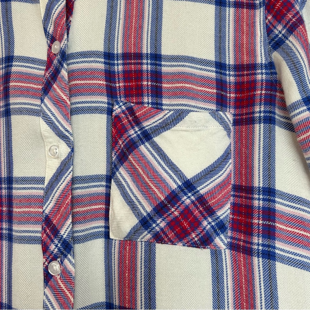 Rails Soft Plaid Button-Up Top Hunter White Azure… - image 5